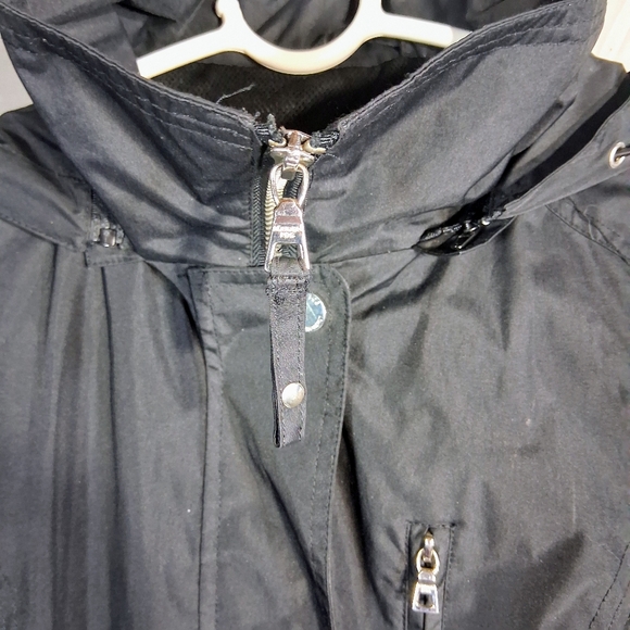 Women's Small London Fog "Bells and Whistles" Black Mesh Lined Rain Jacket/Coat - Picture 14 of 14